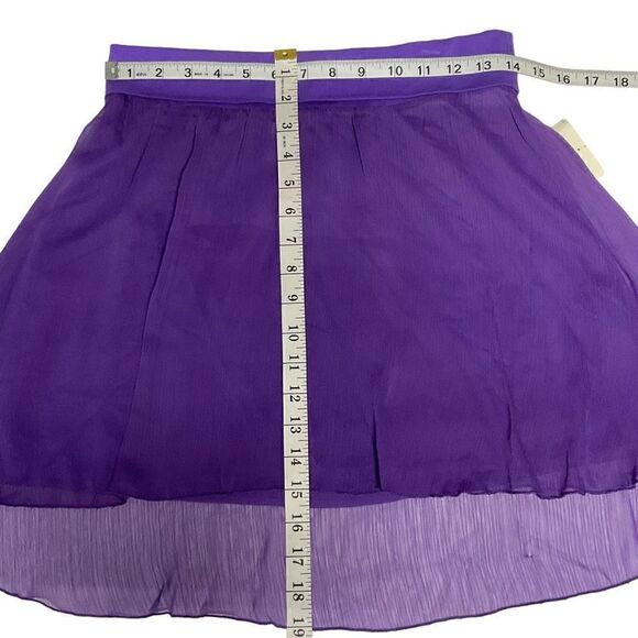 Aeropostale Mini Skirt Flare Sheer Overlay Purple Elastic Waist Junior Small - Picture 4 of 13